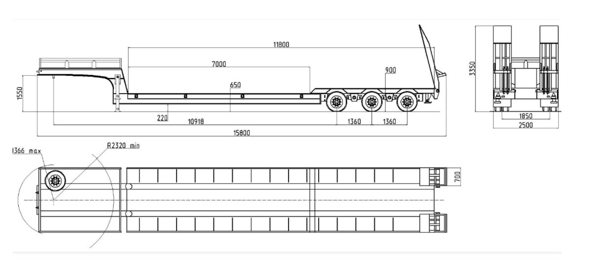 Низкорамный трал габариты