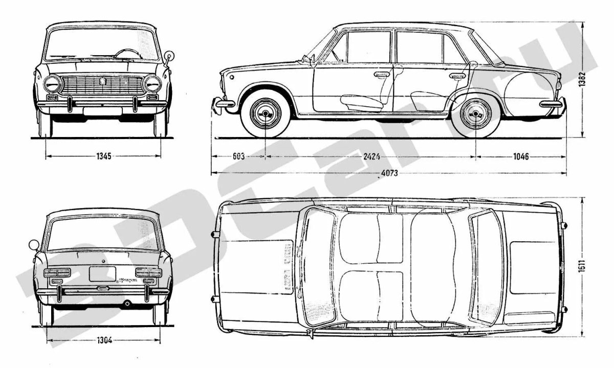 ВАЗ 2101 чертежи кузова