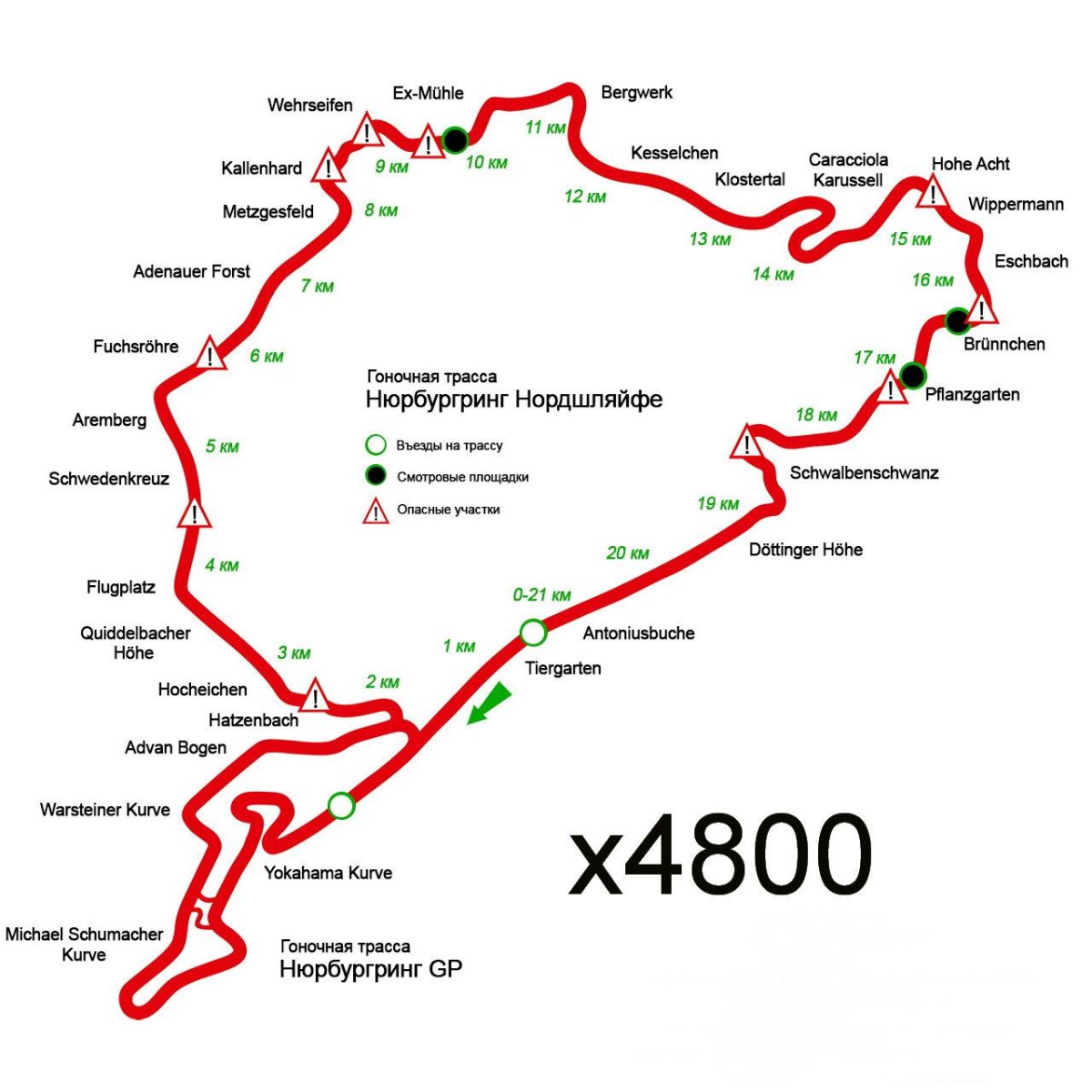 Нюрбургринг Северная петля схема трасса