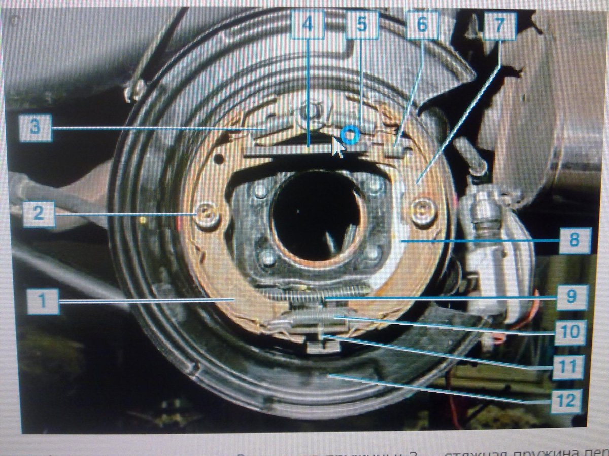 Шевроле Lacetti задние колодки ручника