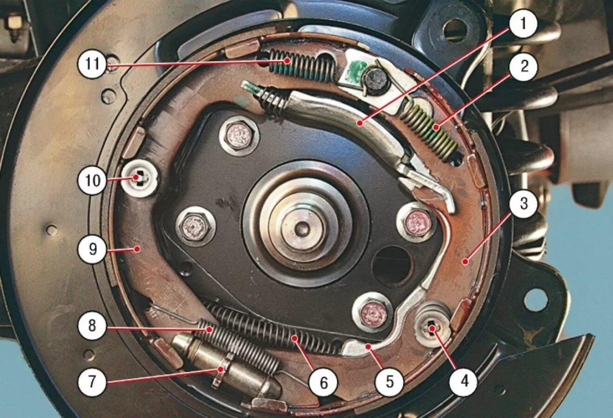 1 Колодки ручника Лансер 9