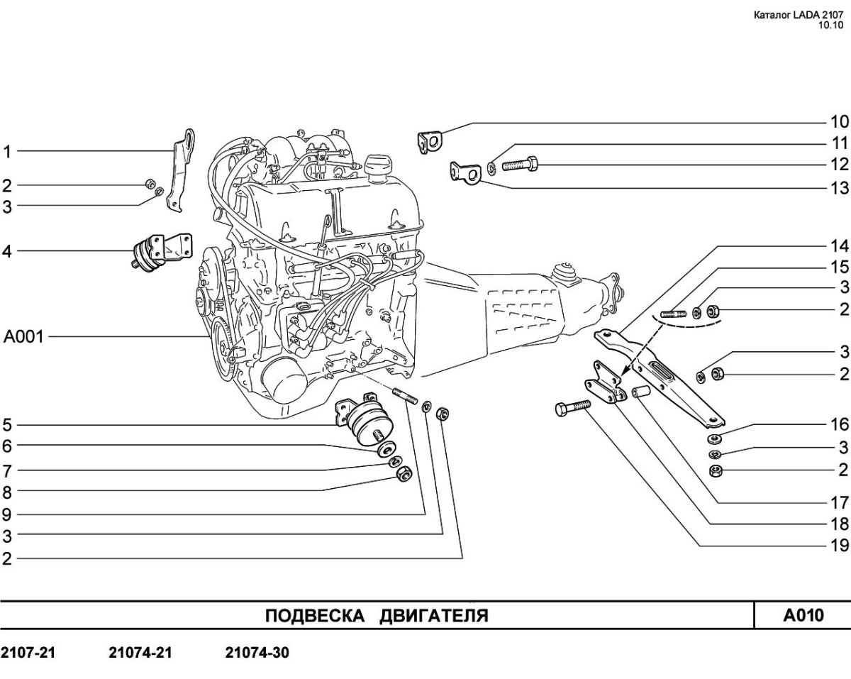 Болты крепления подушки КПП ВАЗ 2101