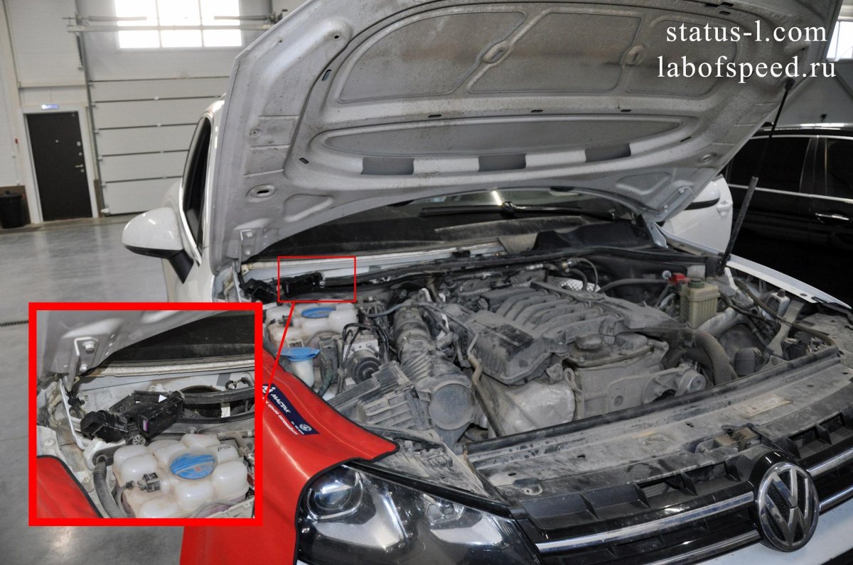 Моторный отсек Туарег 3.0 дизель