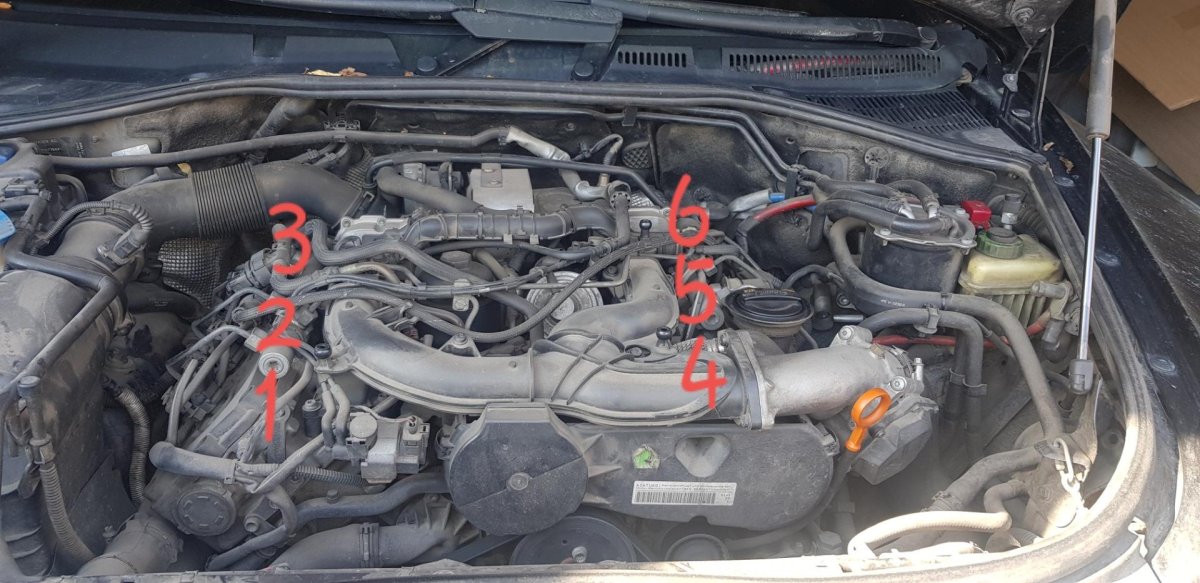 Расположение цилиндров Туарег 3.0 дизель