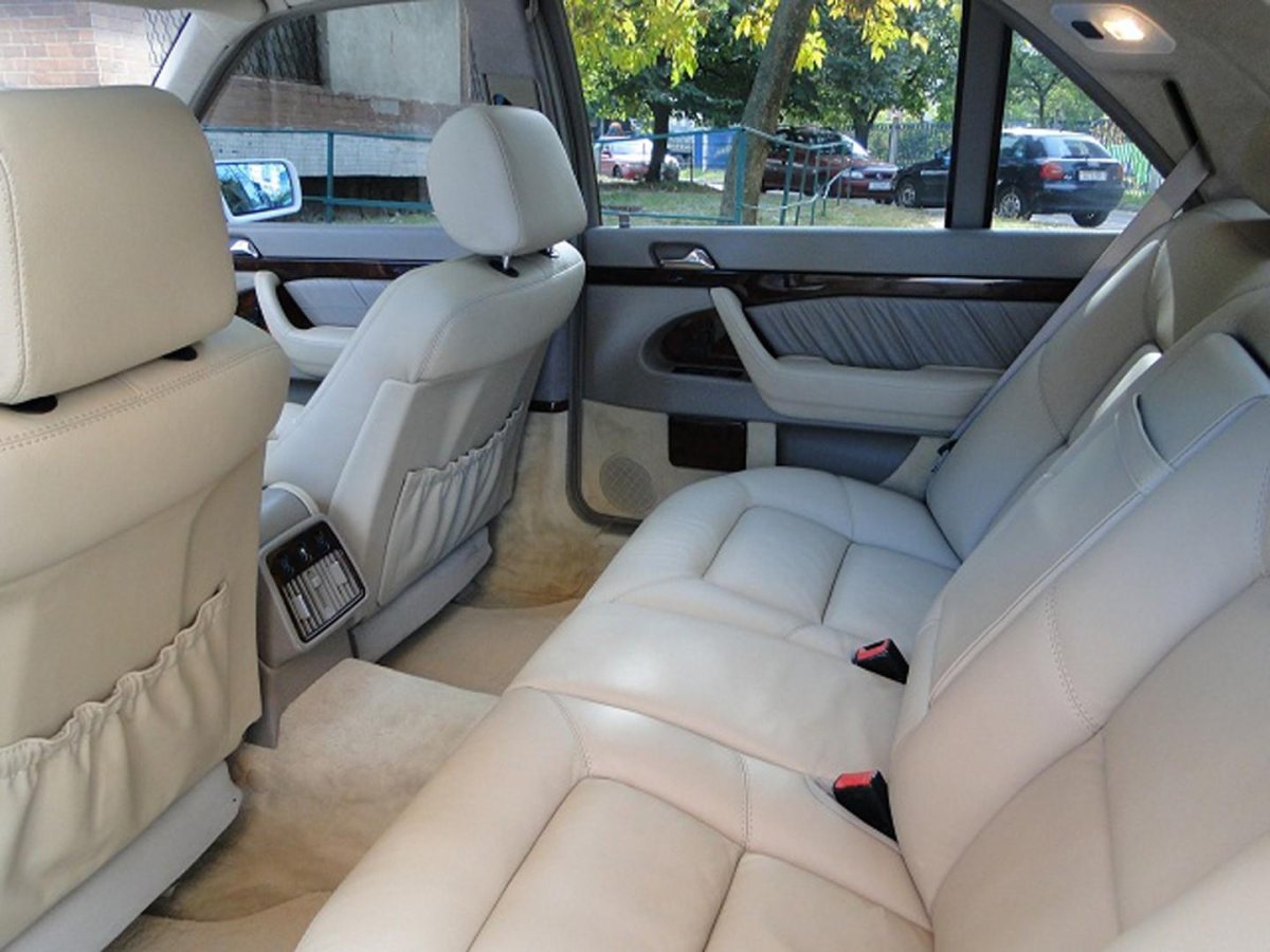 Мерседес w140 белый салон