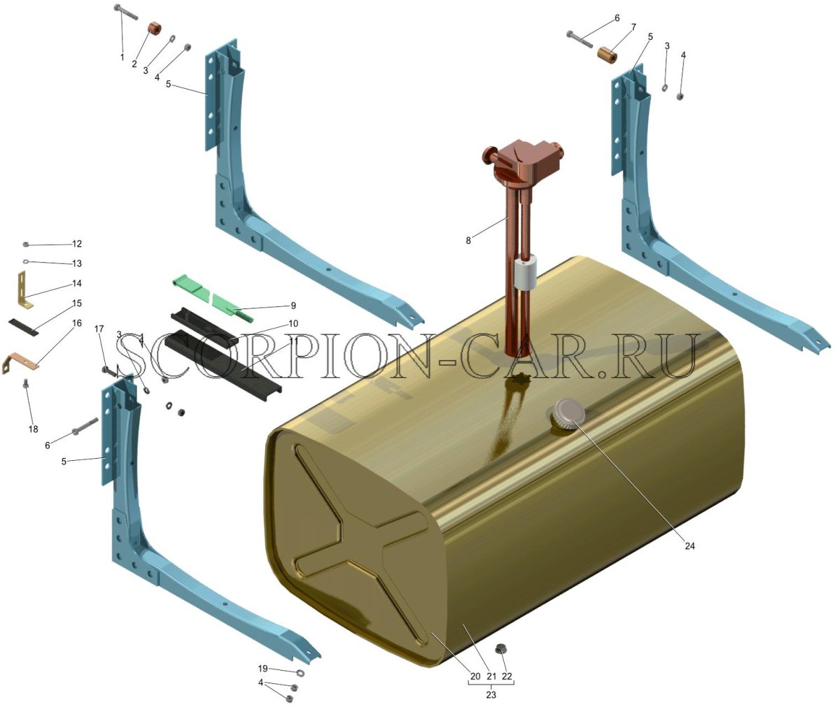 Кронштейн топливного бака КАМАЗ 6520