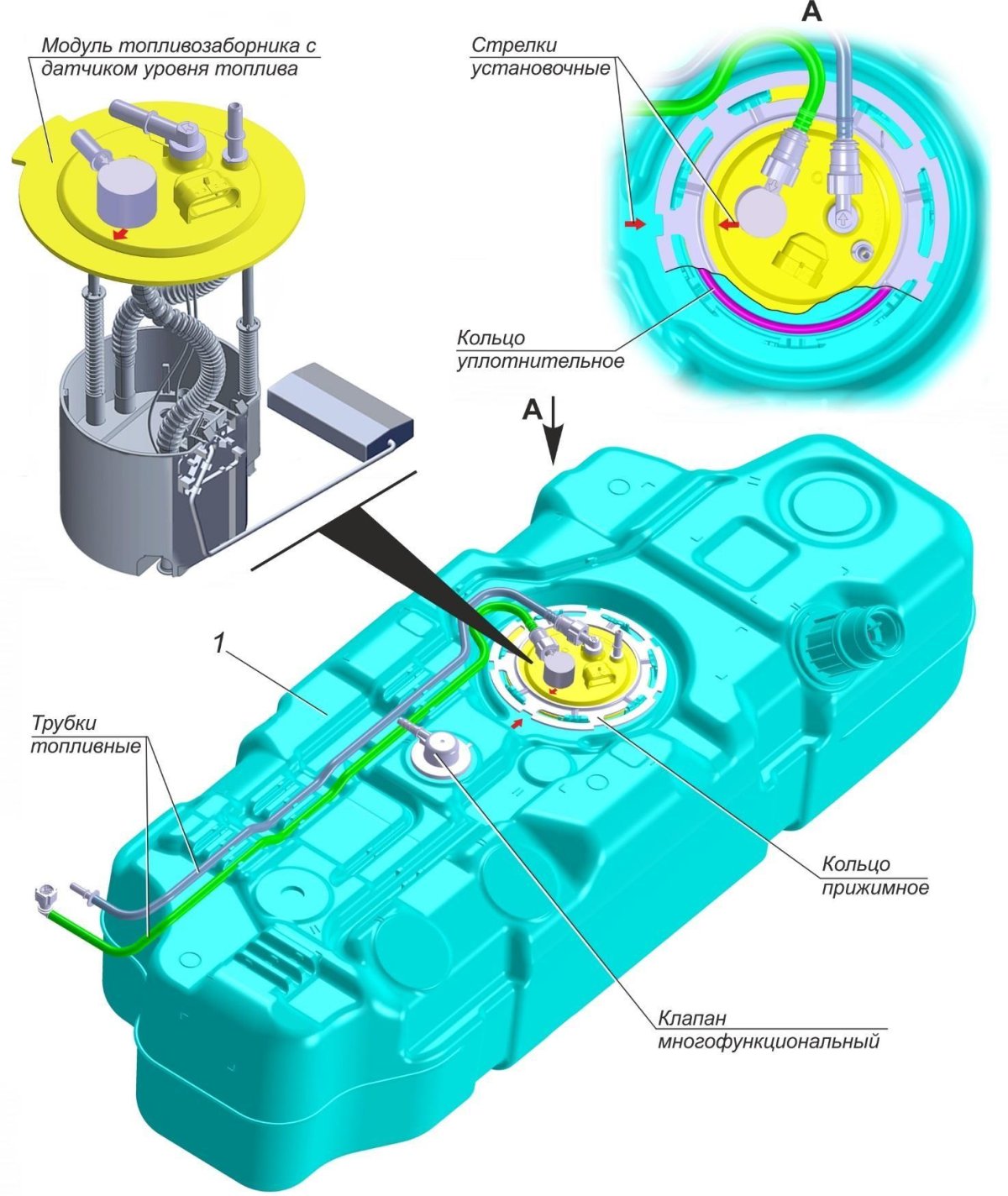 Топливная система Газель Некст пластиковый бак