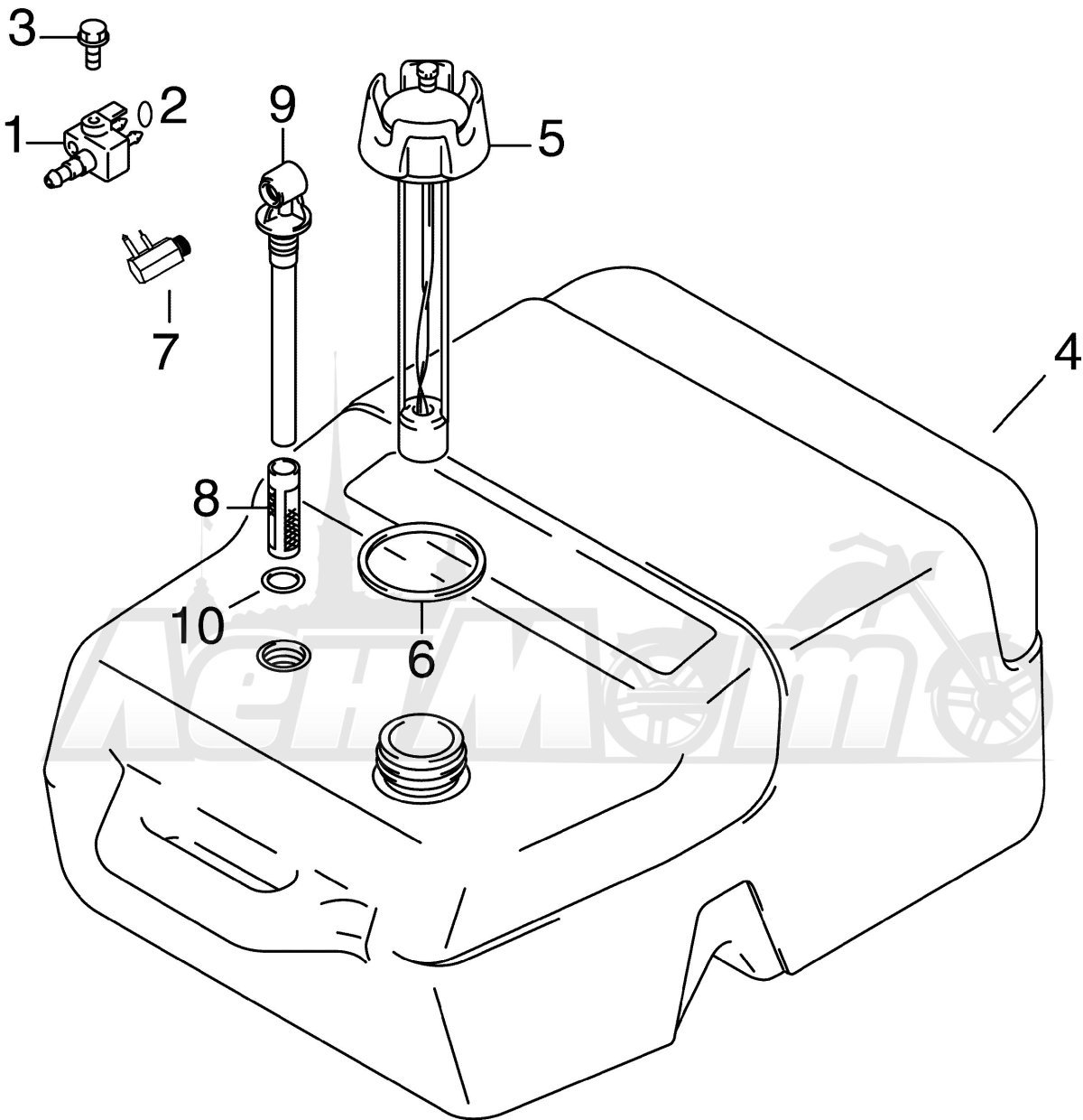 Бак топливный лодочного мотора Джонсон