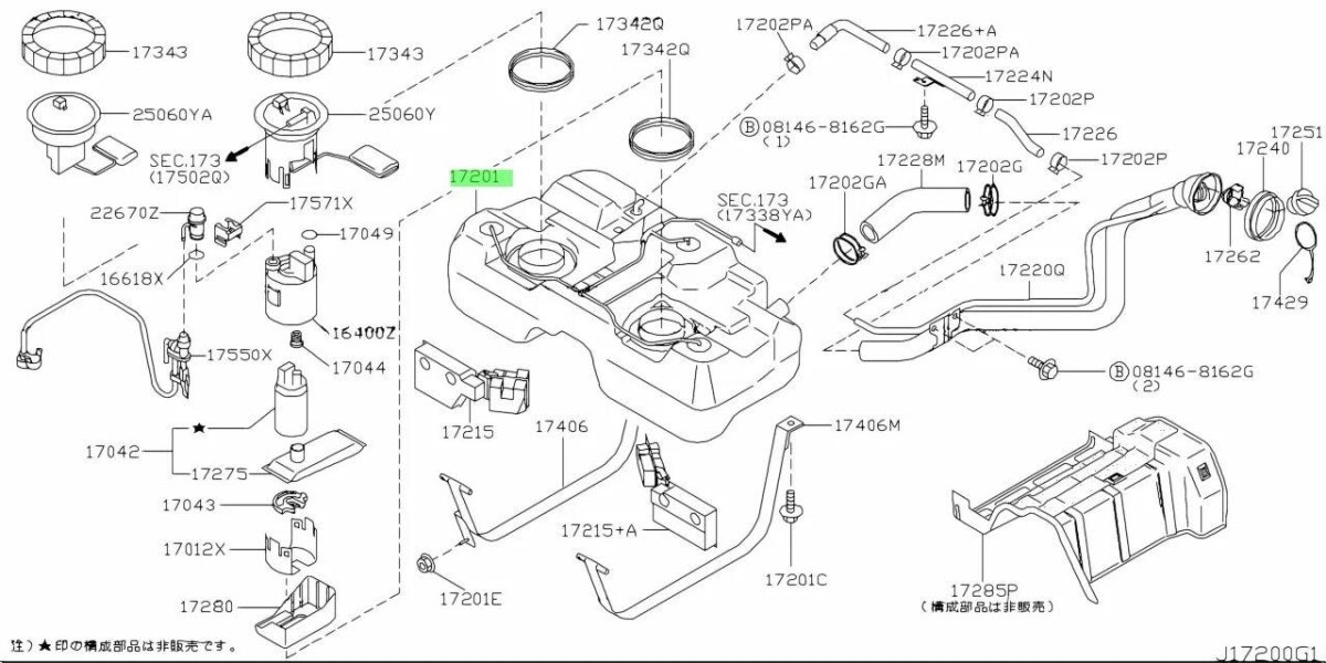 Фильтр топливный Nissan x-Trail t30 2.2