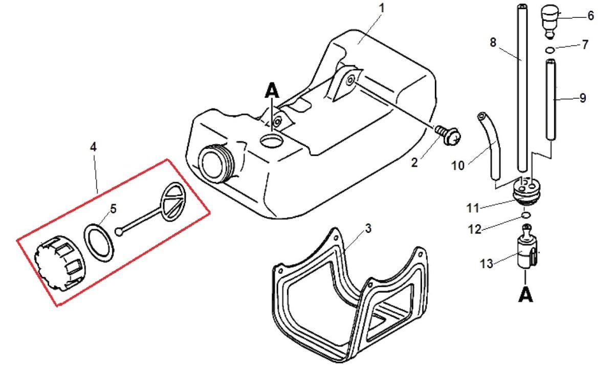 Сапун топливного бака триммера Эхо