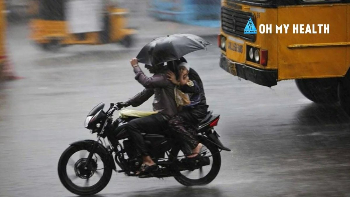 Мотоцикл под дождем