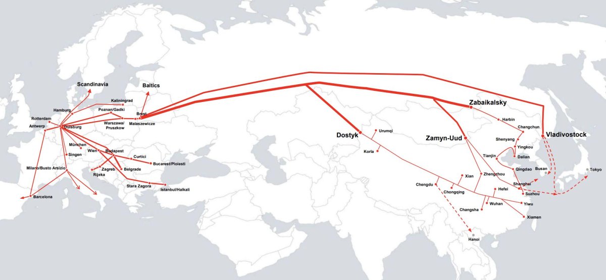 Железная дорога шелковый путь Китай-Европа