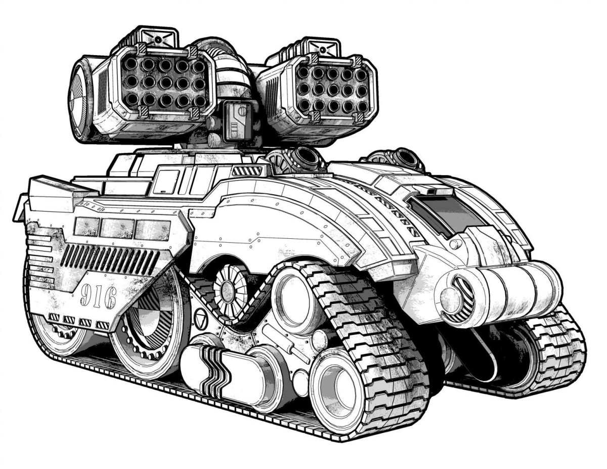 Раскраска танк