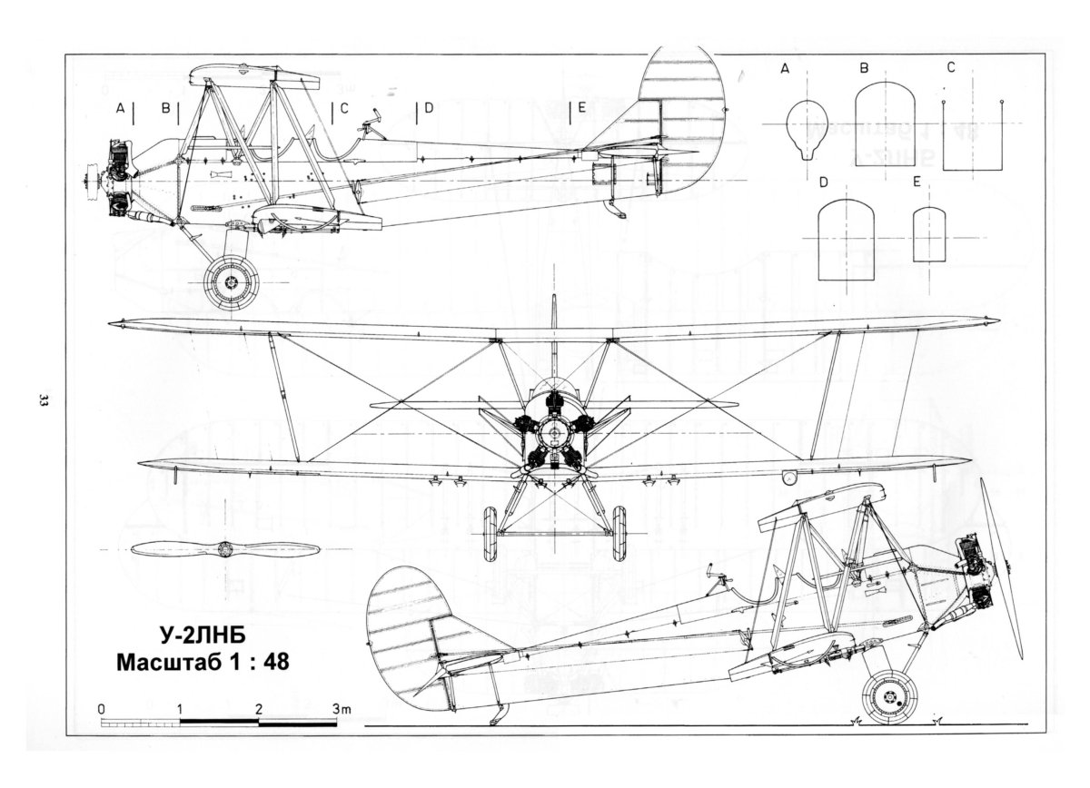Самолет у2 чертежи Размеры