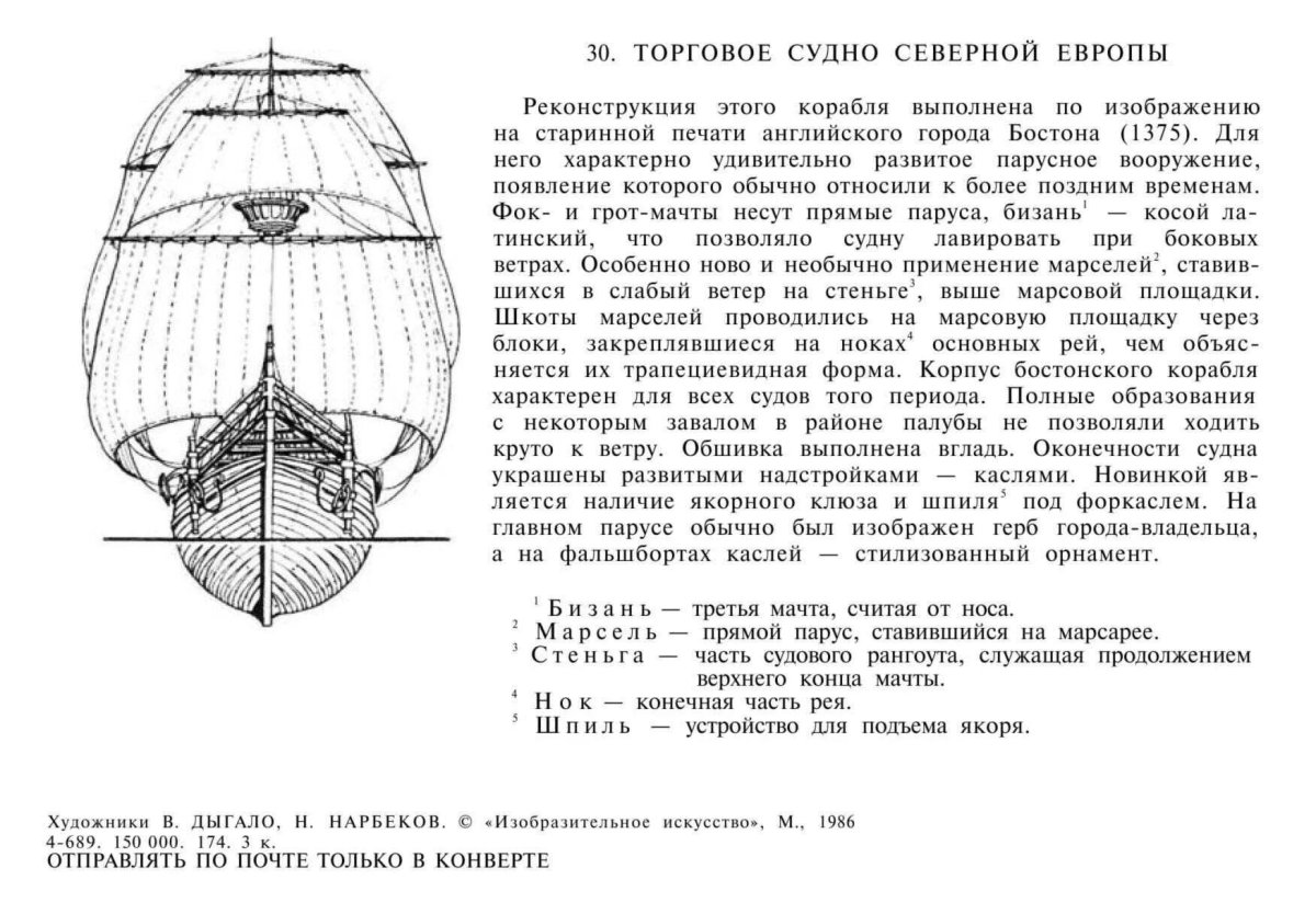 Набор открыток история корабля