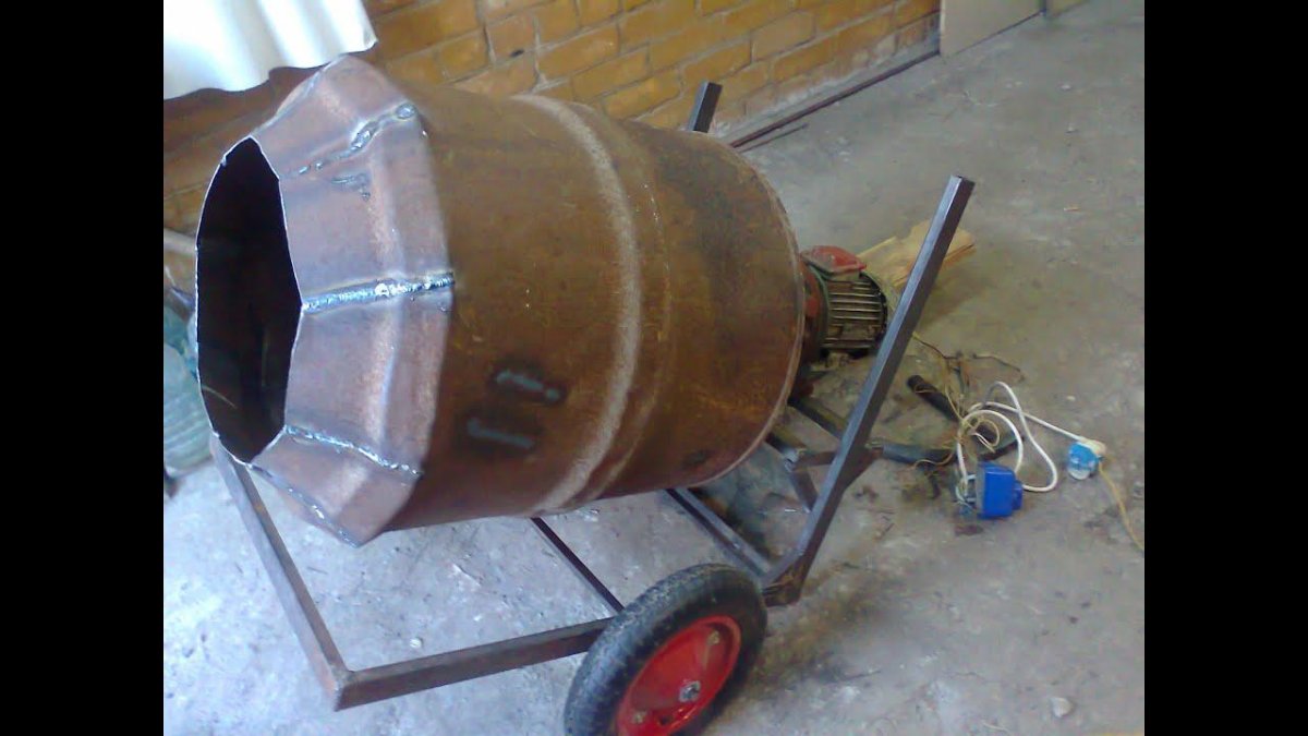 Бетономешалка из 200 литровой бочки