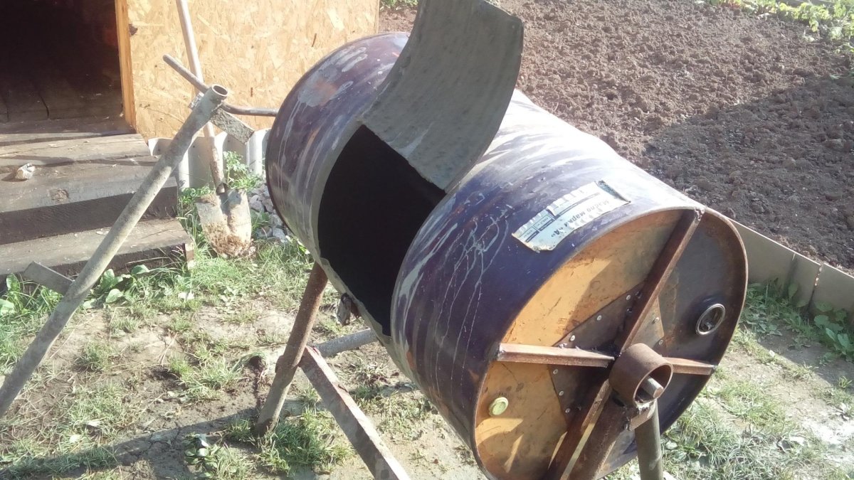 Мешалка для арболита из 200 литровой бочки