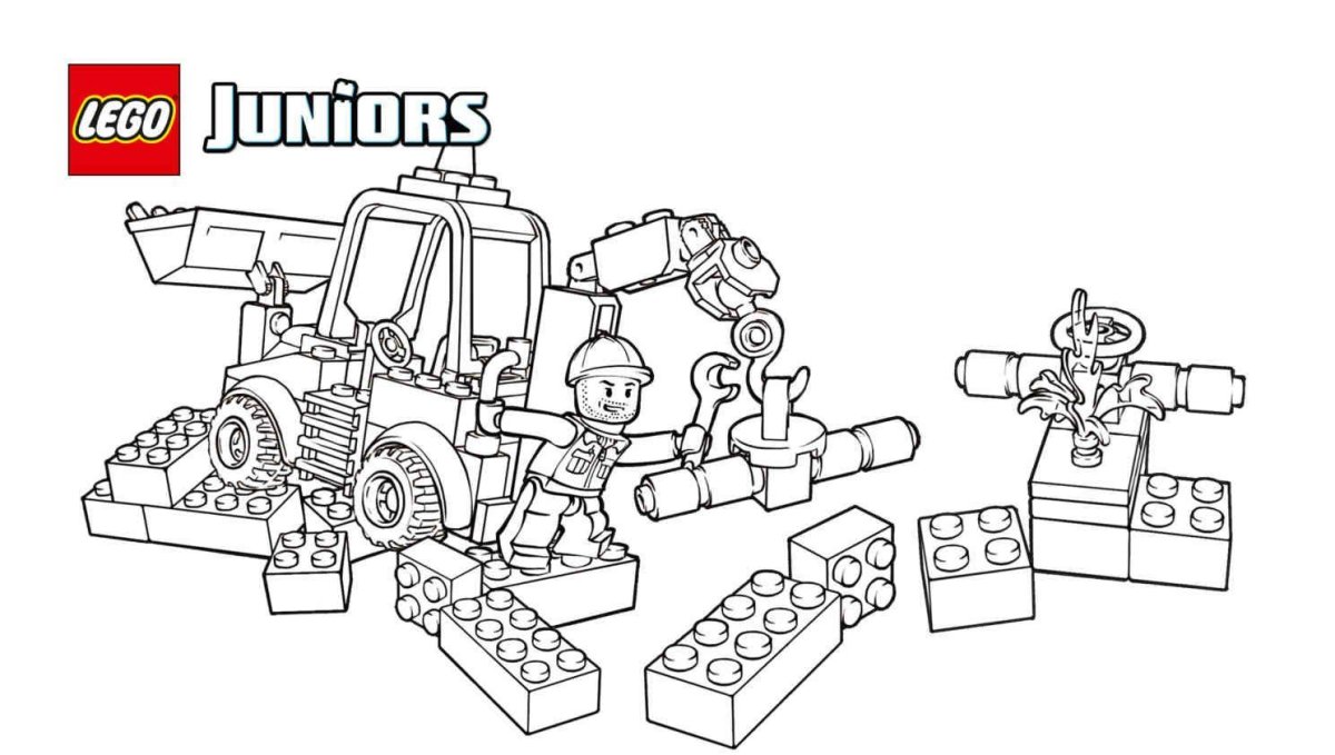 Раскраска лего Джуниор