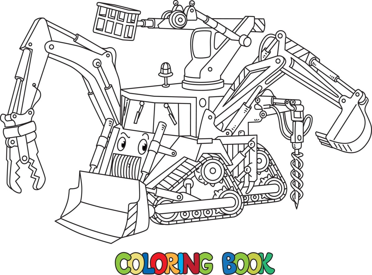 Робот экскаватор рисунок