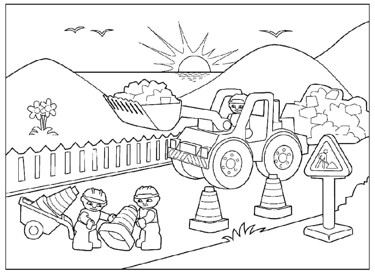 Раскраска стройка