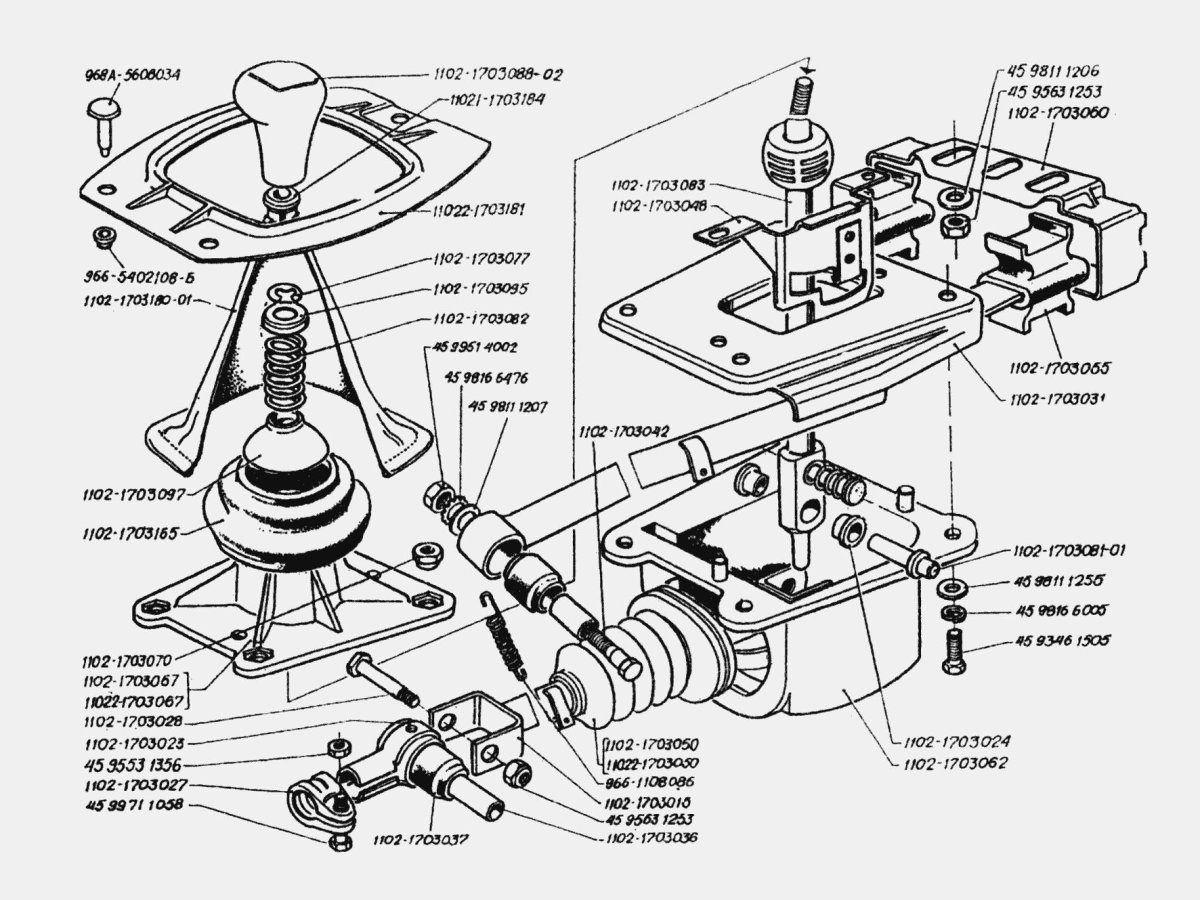Кулиса КПП ЗАЗ 1102