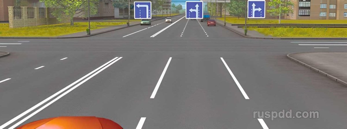 Движение по полосам поворот налево