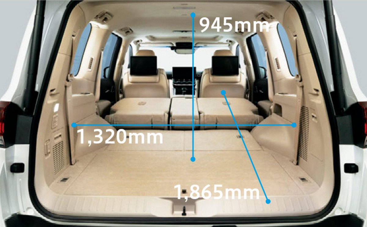 Габариты багажника Toyota Land Cruiser 200