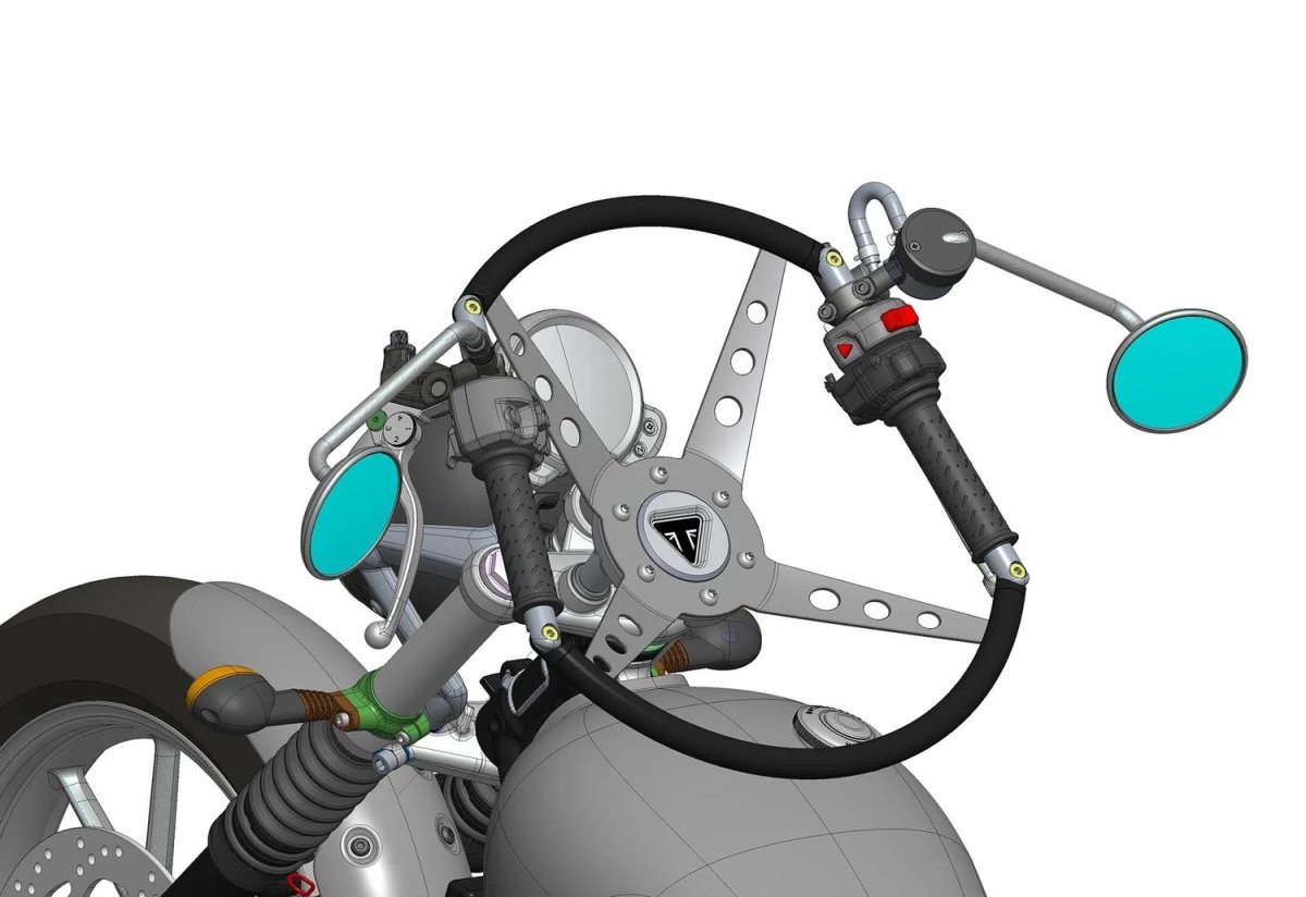 Мотоцикл с рулевым колесом