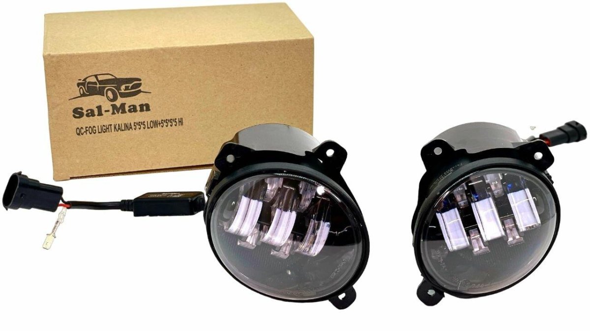 Диодные туманки led ПТФ Salman 7линз UAZ Patriot Ближний 60w / Дальний 50w