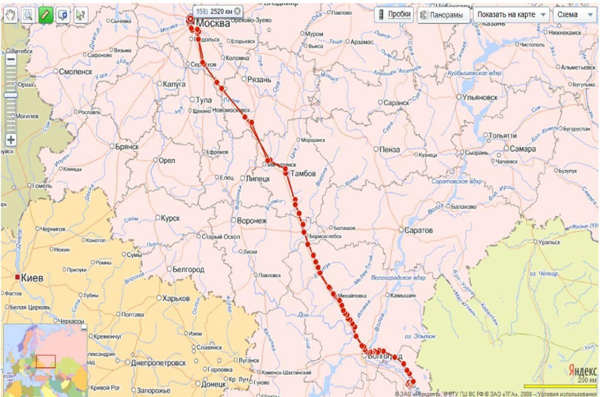 Москва Саратов на карте