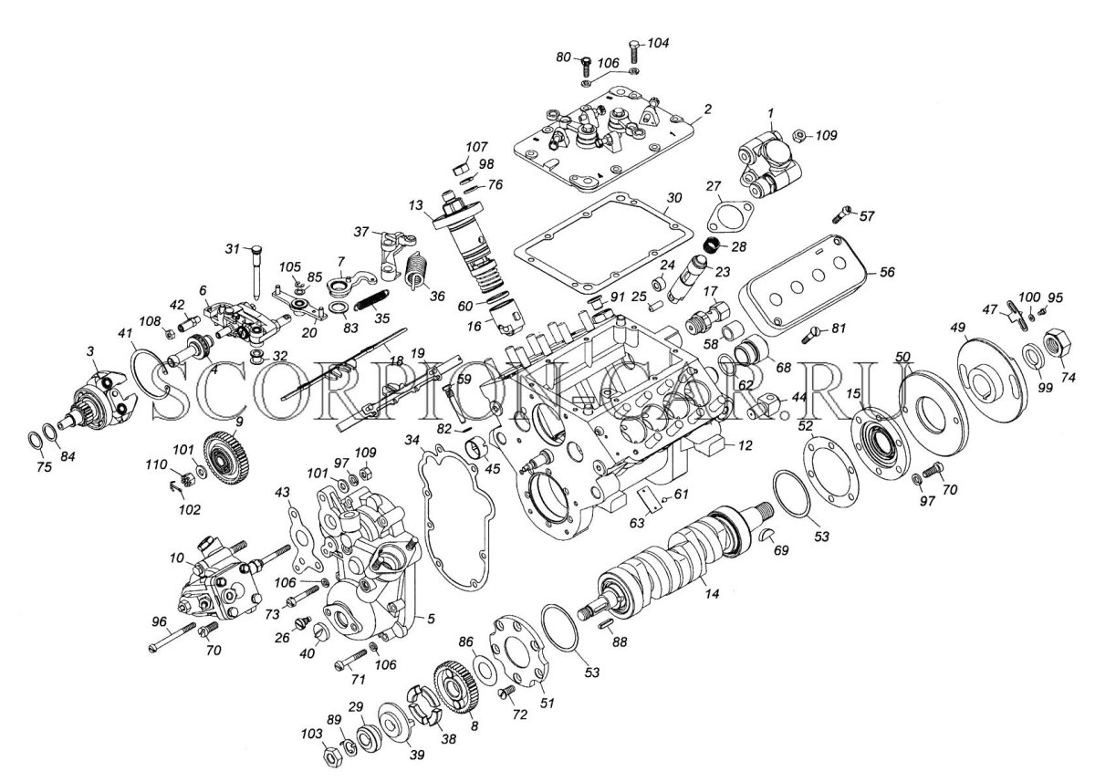 Насос топливный КАМАЗ высокого давления 6520