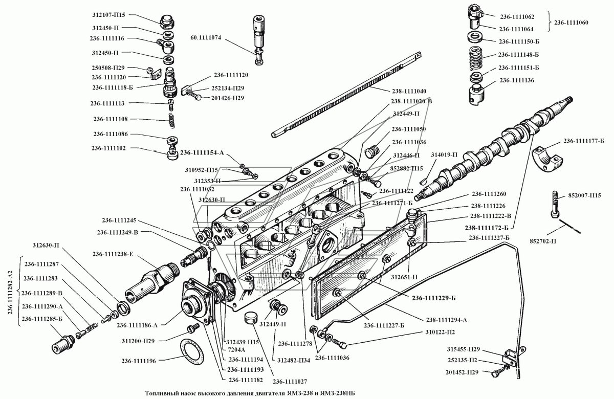 Топливный насос высокого давления ЯМЗ 238 схема