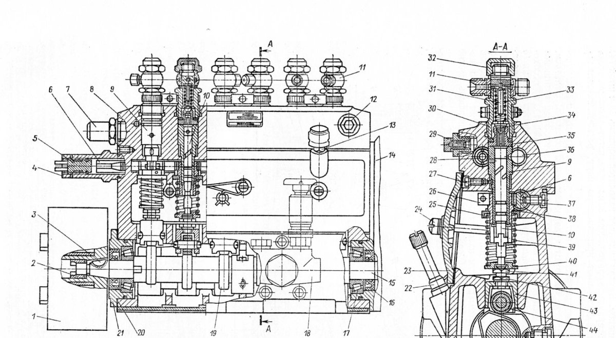 Топливный насос высокого давления дизеля ЯМЗ-236