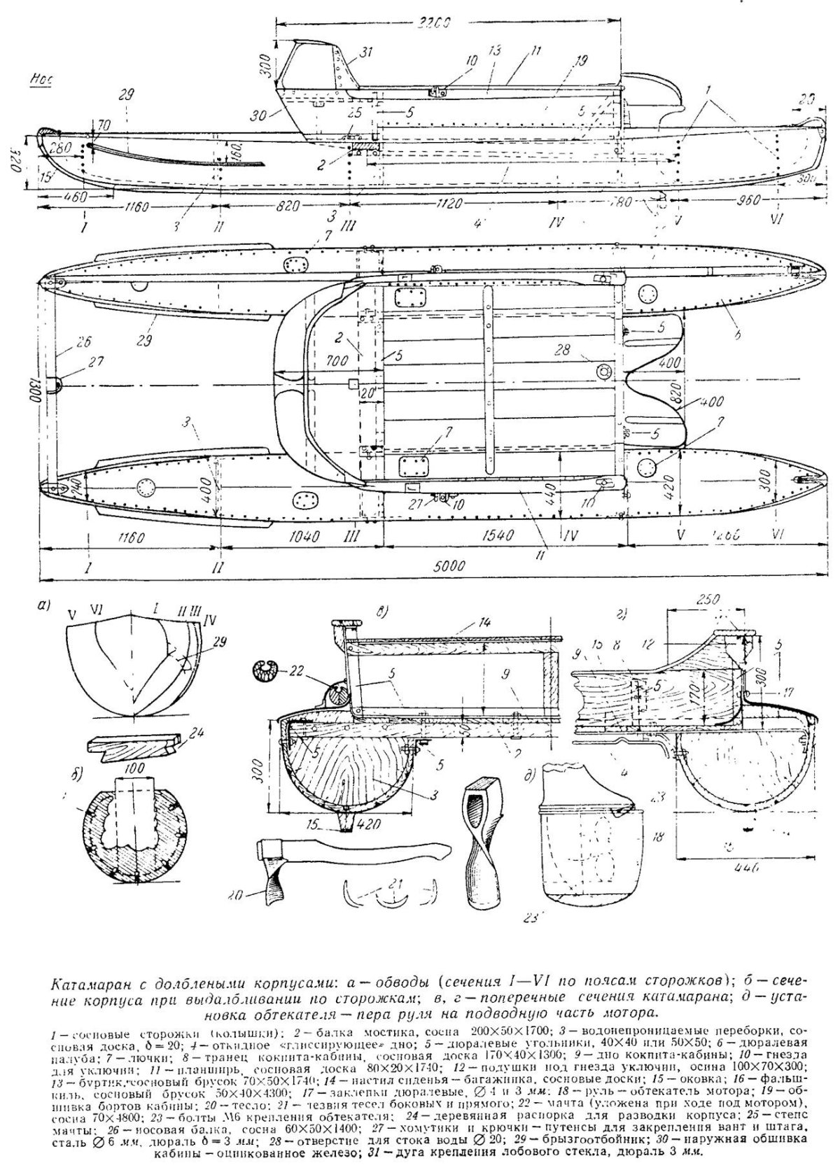 Педальный катамаран Моделист конструктор