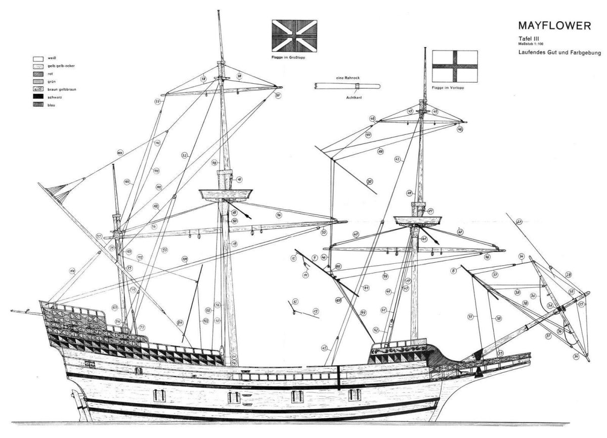 Mayflower корабль модель чертежи