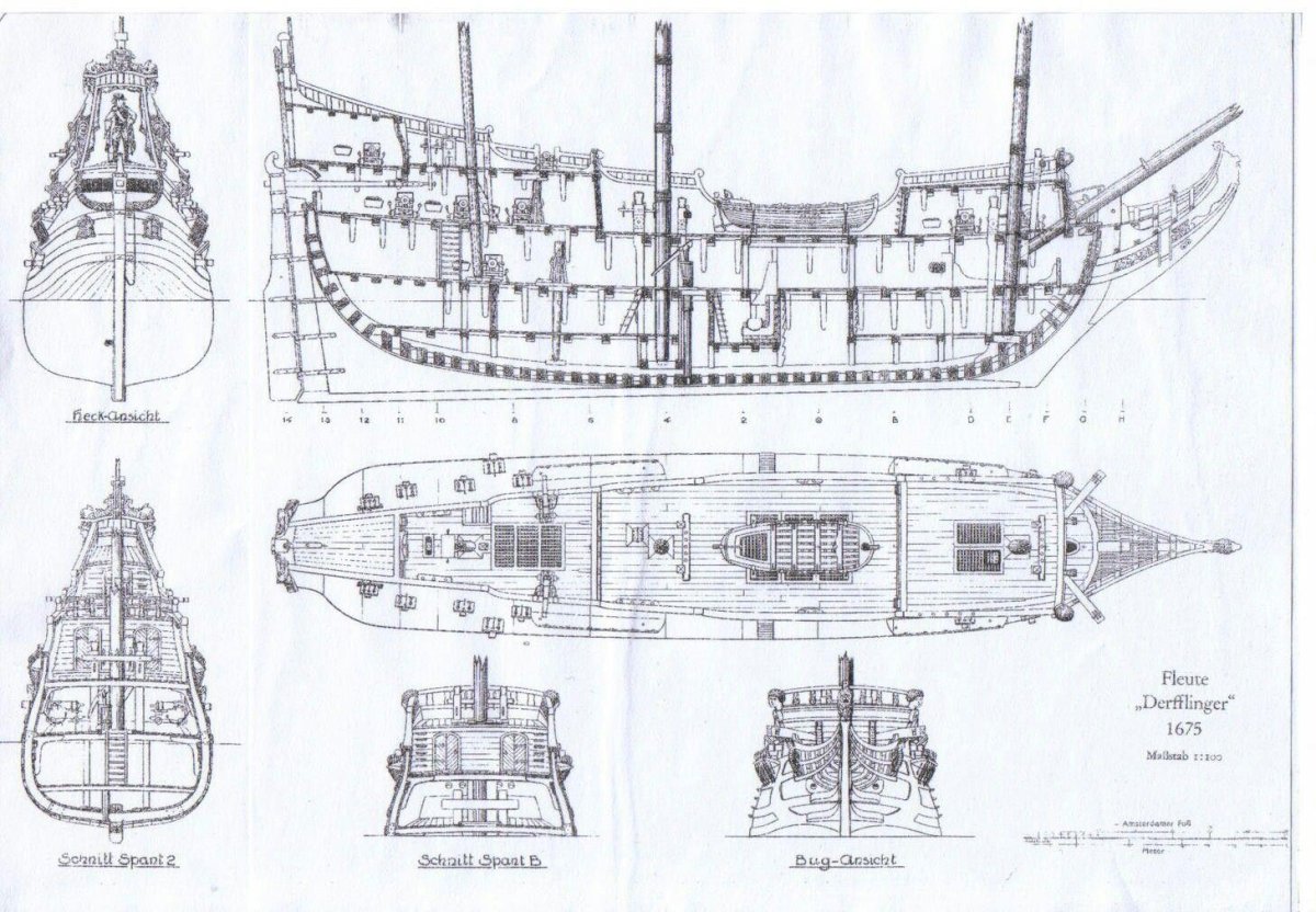 Испанский Галеон 17 века чертежи