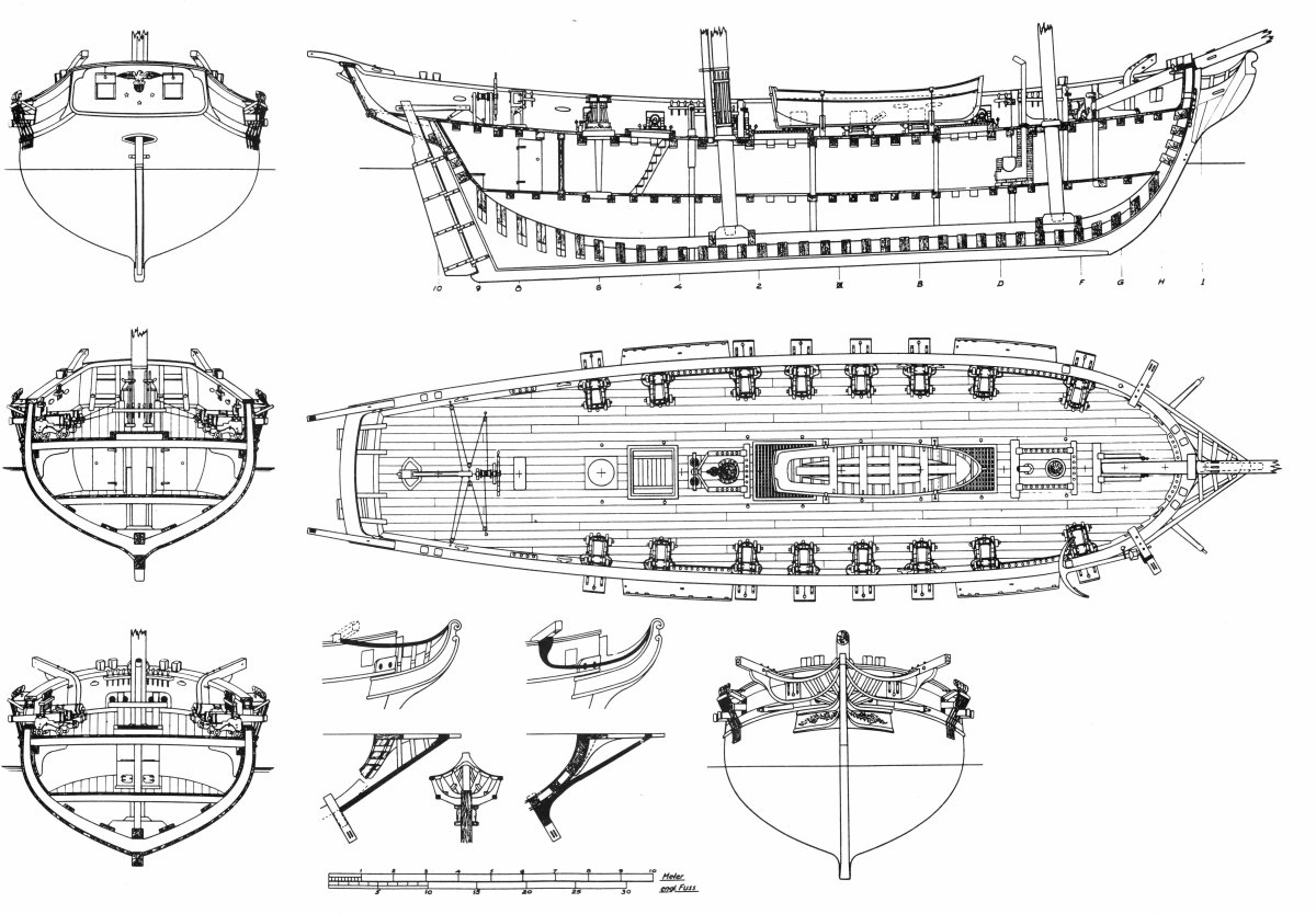 Бриг леди Вашингтон чертежи