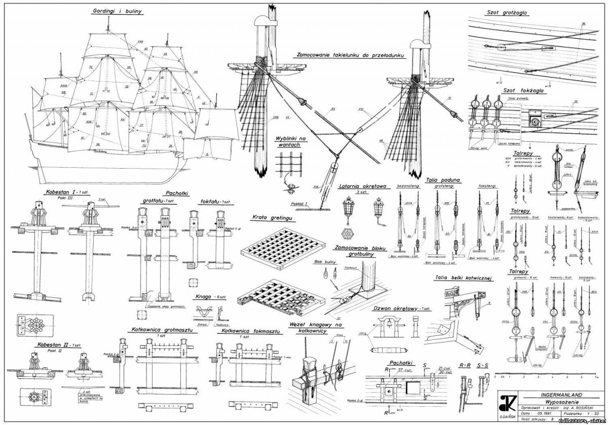 Парусный линейный корабль Ингерманланд чертежи