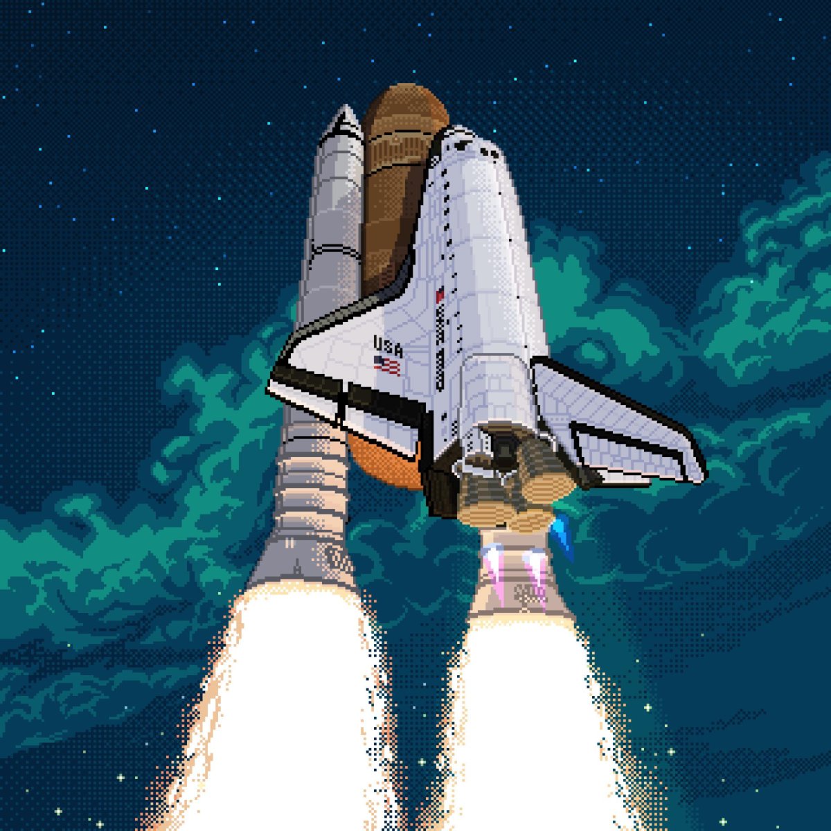Space Shuttle Pixel Art