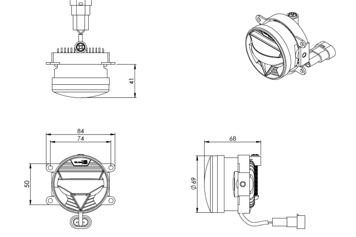 Противотуманная фара 070мм