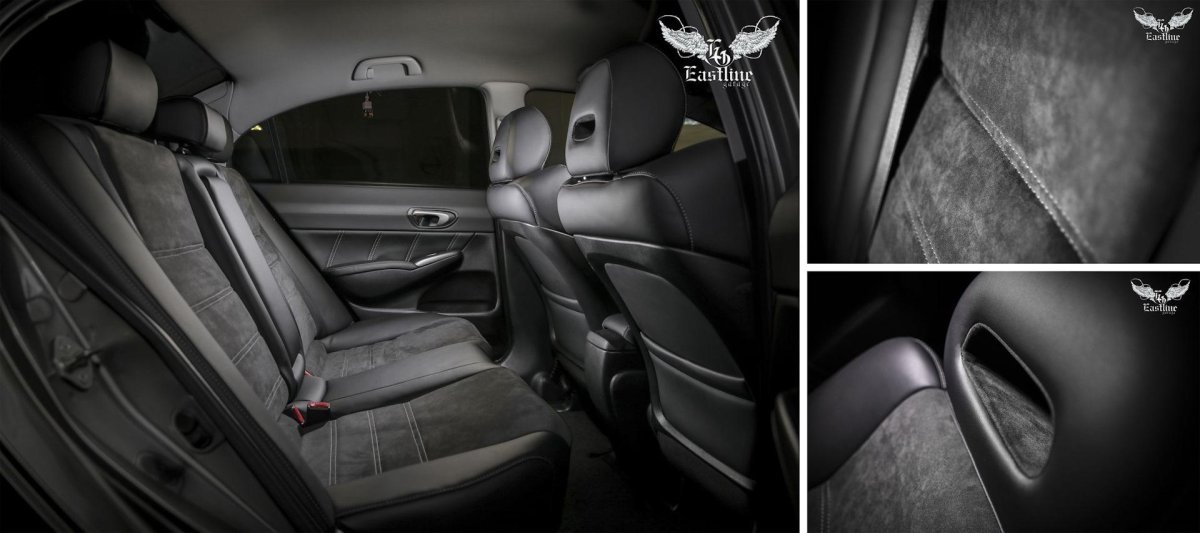 Чехлы кожа алькантара Хонда Цивик 4д