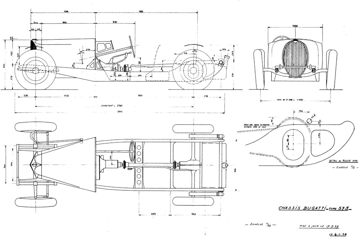 Bugatti Type 57 чертежи