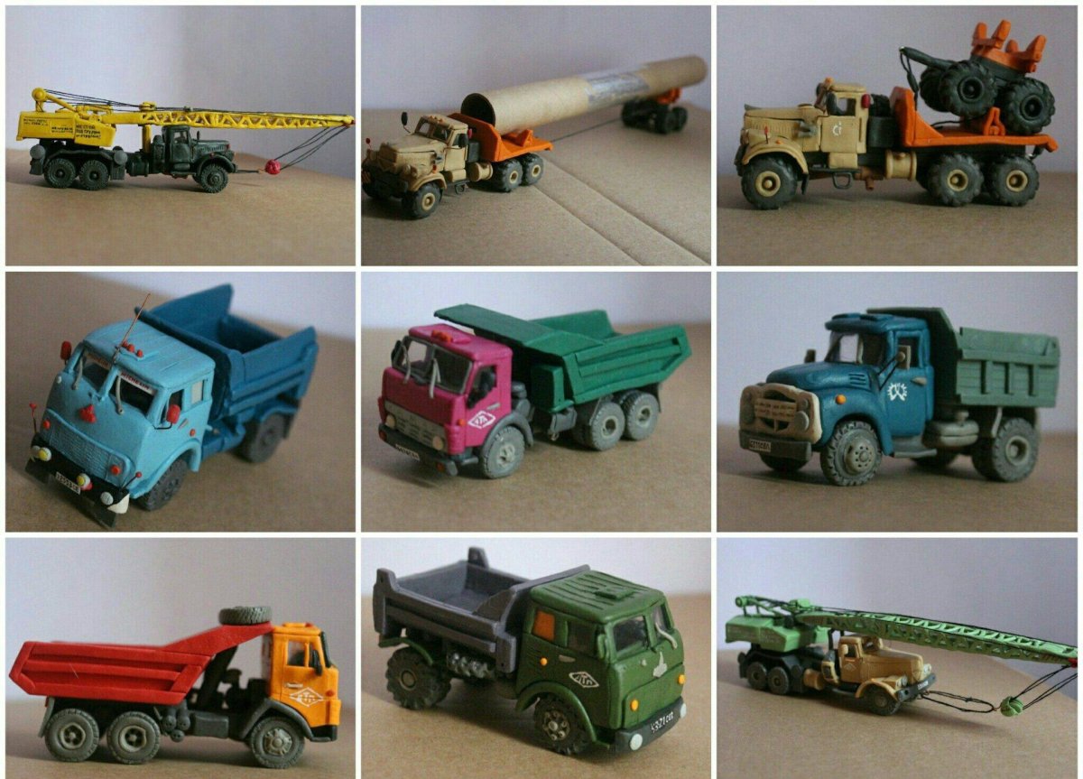 ЗИЛ 130 самосвал из пластилина