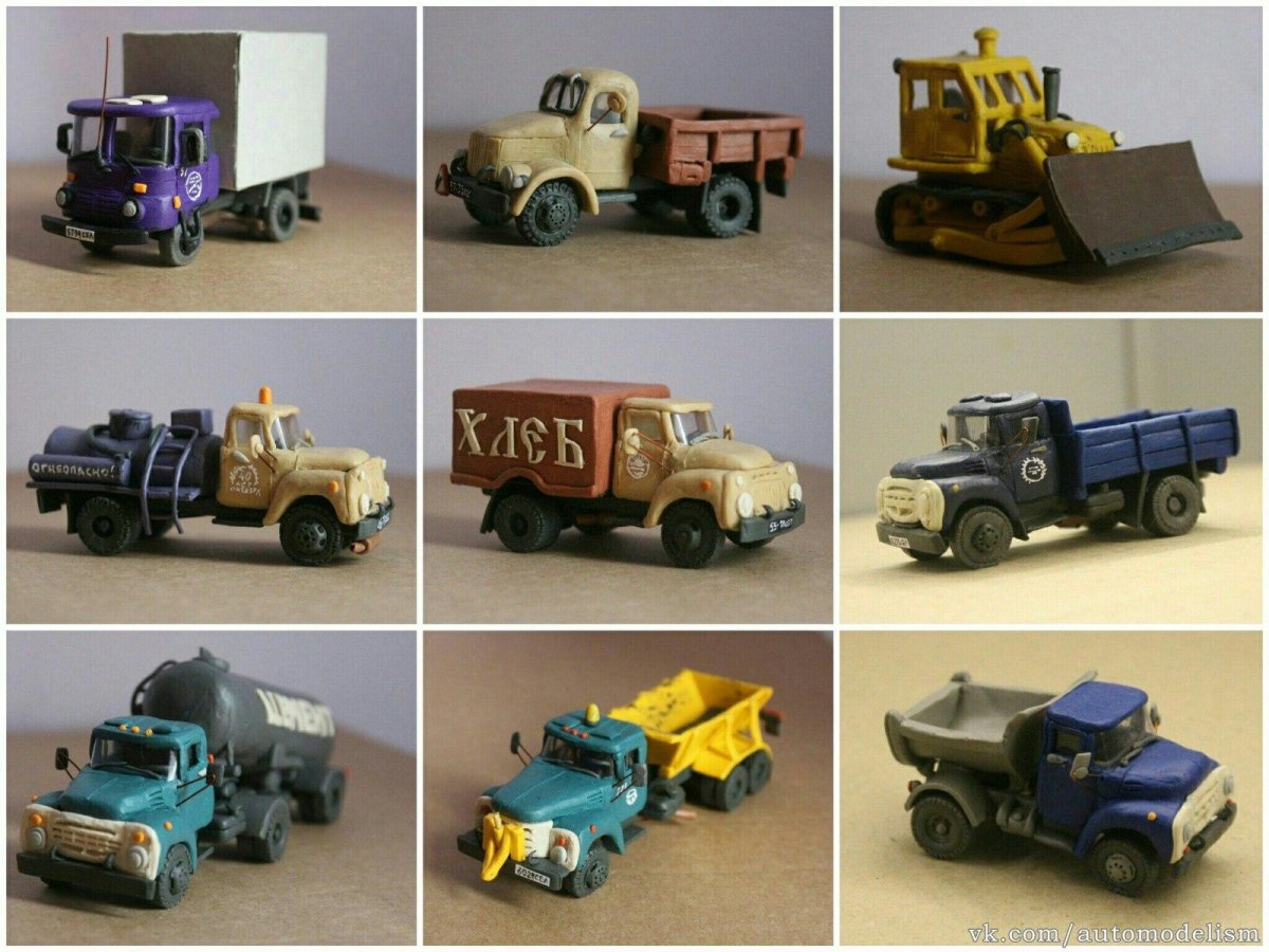 Модели автомобилей из пластилина