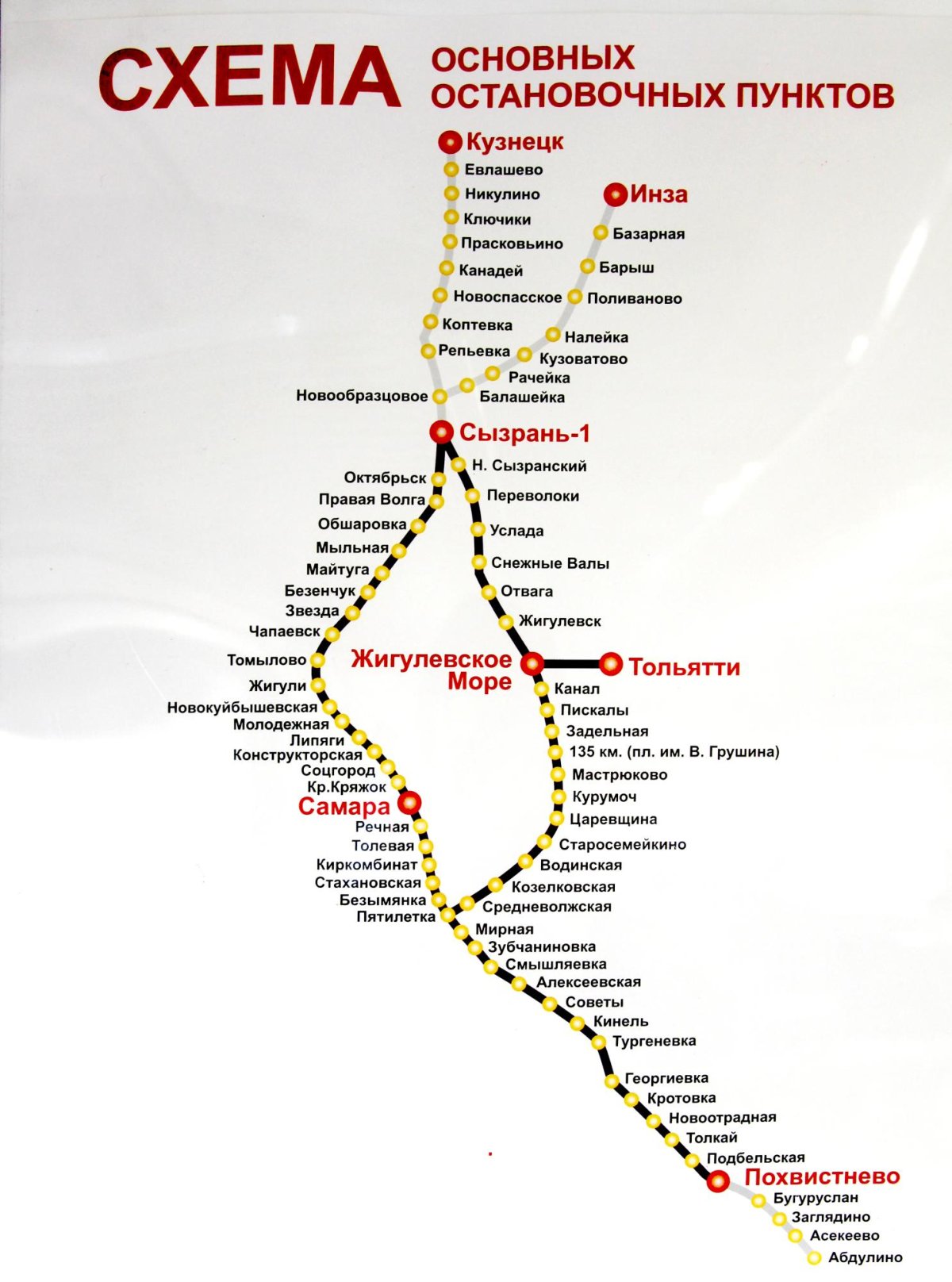 Карта электричек Самара