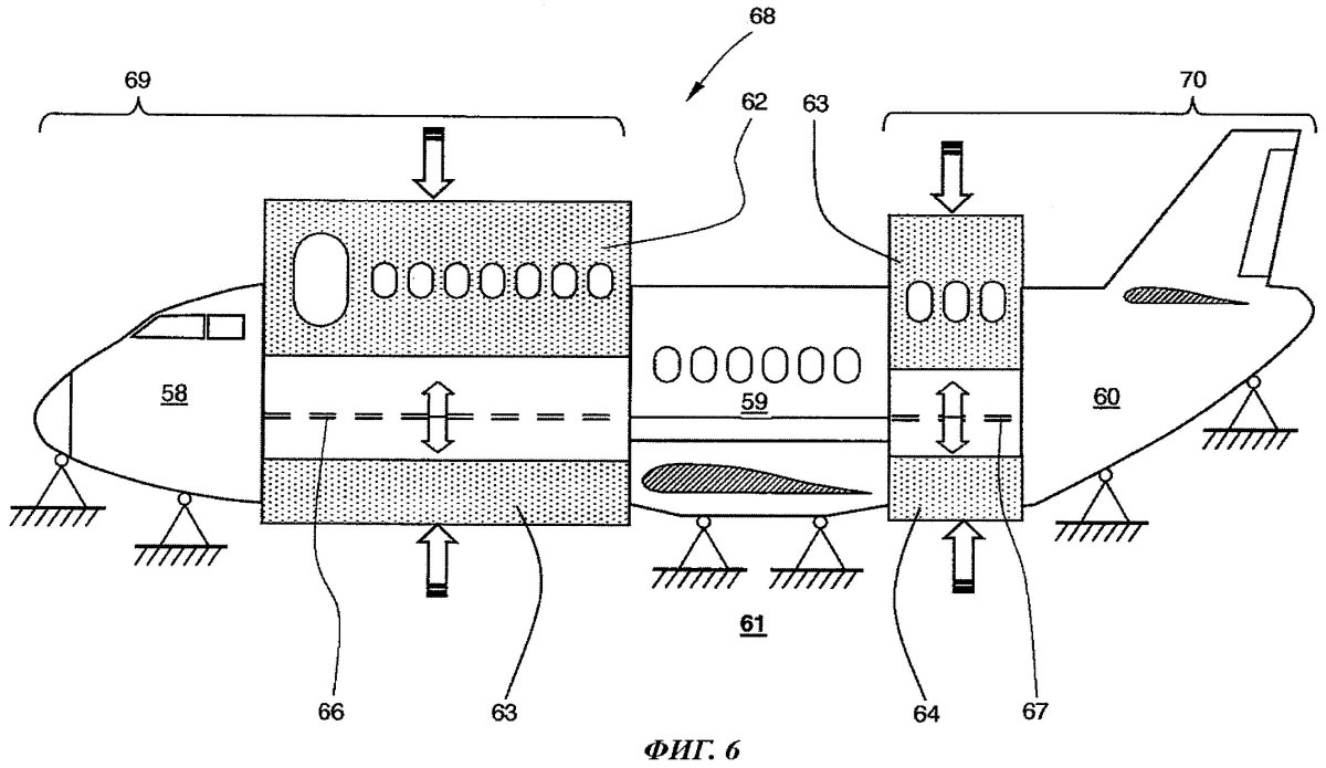 Оптимальные места вскрытия фюзеляжа на воздушном судне обозначены