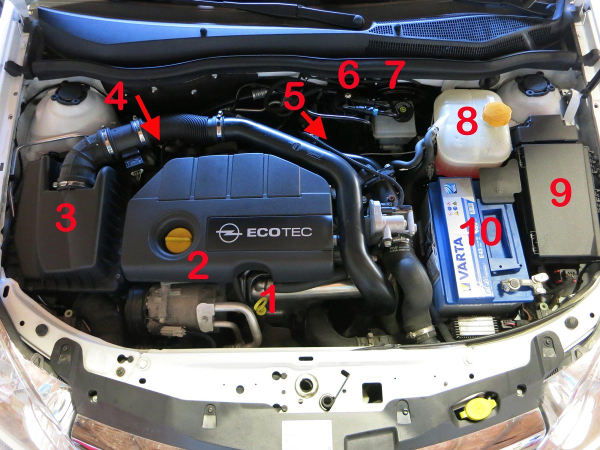 Опель Астра h под капотом