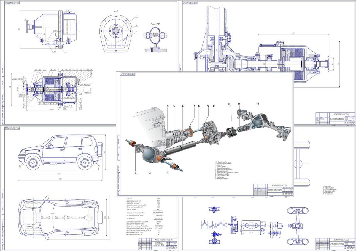 Чертеж передней подвески ВАЗ 2121