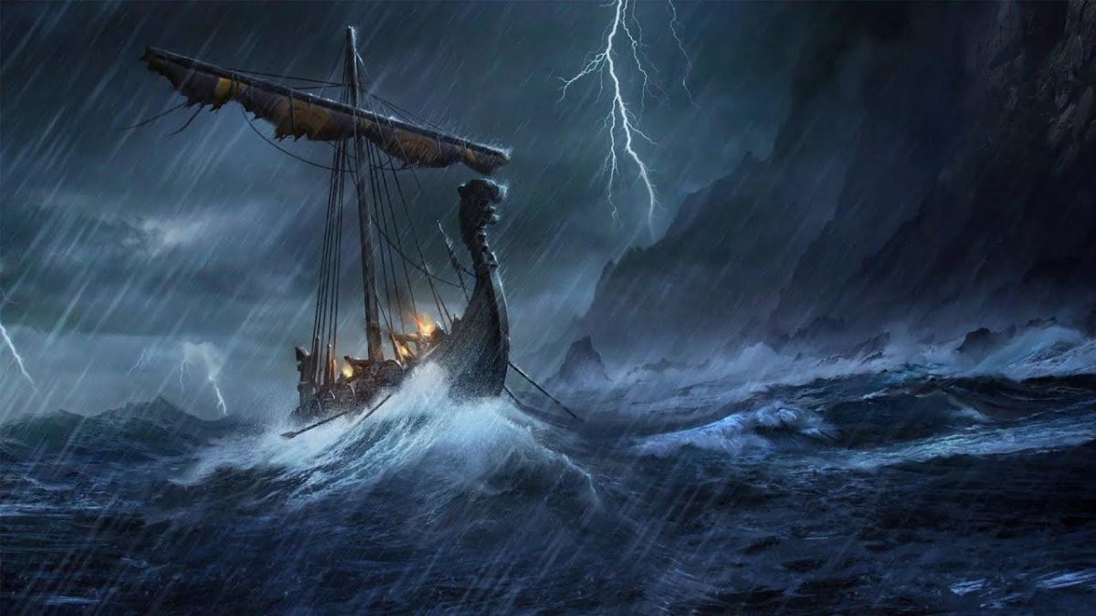 Викинги Драккар море