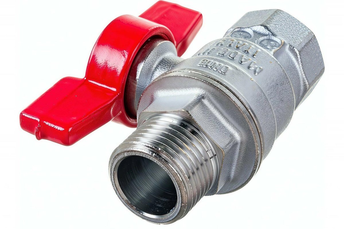 Шаровой кран латунный 1/2" НР, садовый, с ручкой-бабочкой, Giacomini r620x003